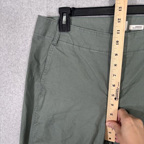 A New Day Pant 12 Green Wide Leg Stretch Trouser Utility Academia Minimal Quiet - Picture 6 of 13
